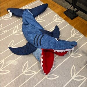 Novelty Shark Blanket with Red Interior